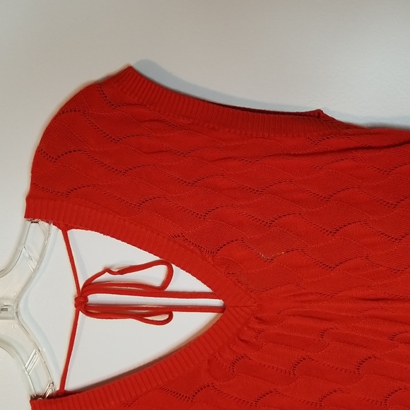 Bamboo Traders Orange Knit Sweater Blouse Women's Size S - Picture 3 of 7